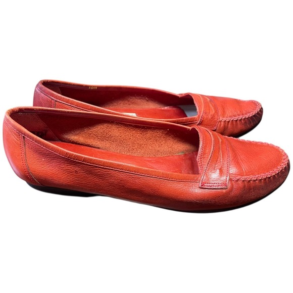 Pappagallo Shoes - Vintage Pappagallo Penny Loafer Womens 10M Red/Orange  Leather  Casual Preppy